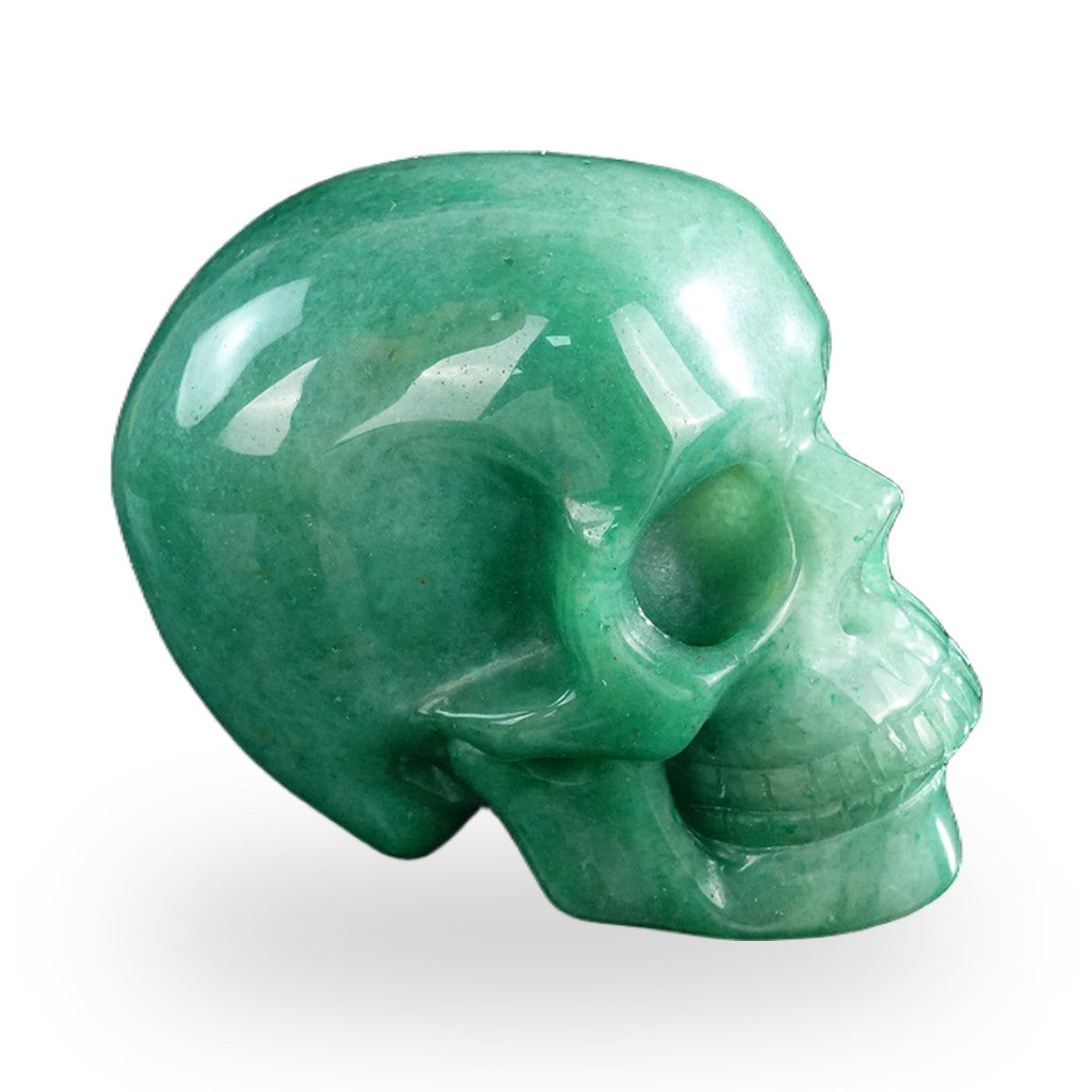 Green Aventurine crystal skull 3" SKH30GA01 view 4