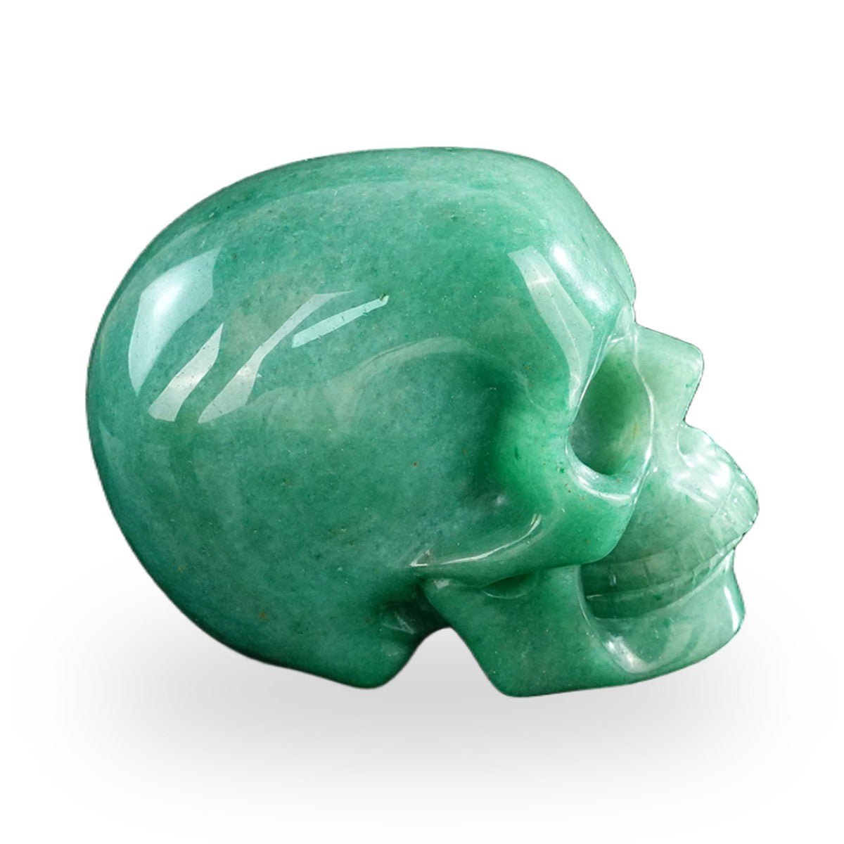 Green Aventurine crystal skull 3" SKH30GA01 view 5