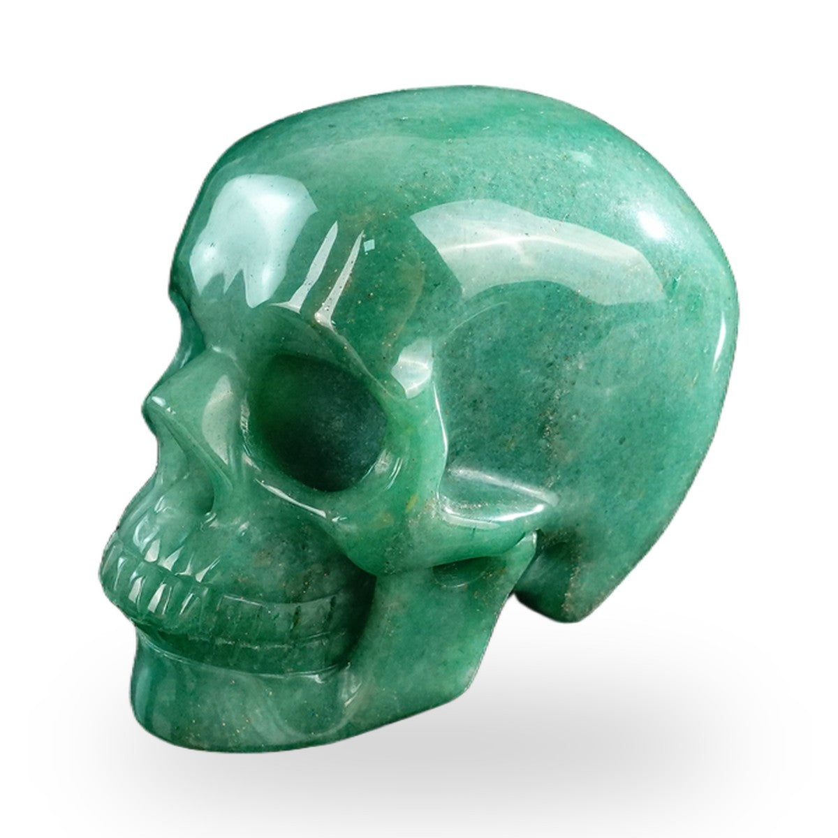 Green Aventurine crystal skull 3" SKH30GA01 view 7