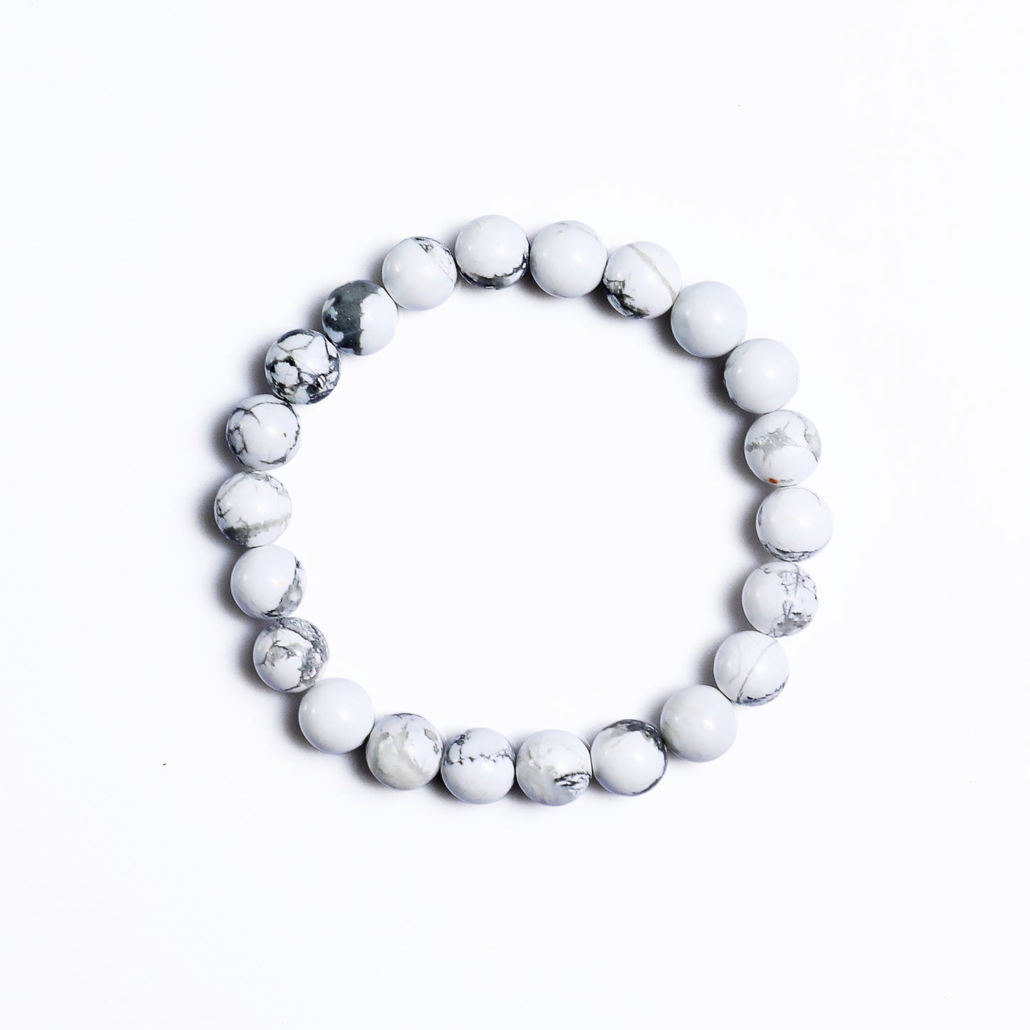 Natural Howlite Beads Bracelet,Healing Energy Bracelet,Handcrafted Gift