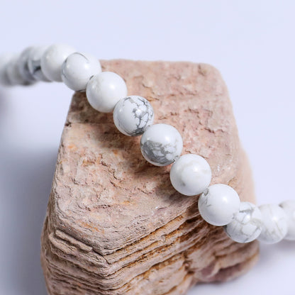 Natural Howlite Beads Bracelet,Healing Energy Bracelet,Handcrafted Gift