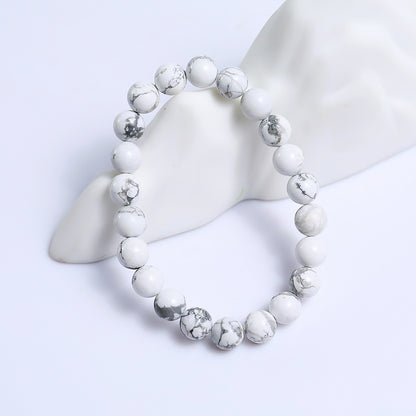 Natural Howlite Beads Bracelet,Healing Energy Bracelet,Handcrafted Gift
