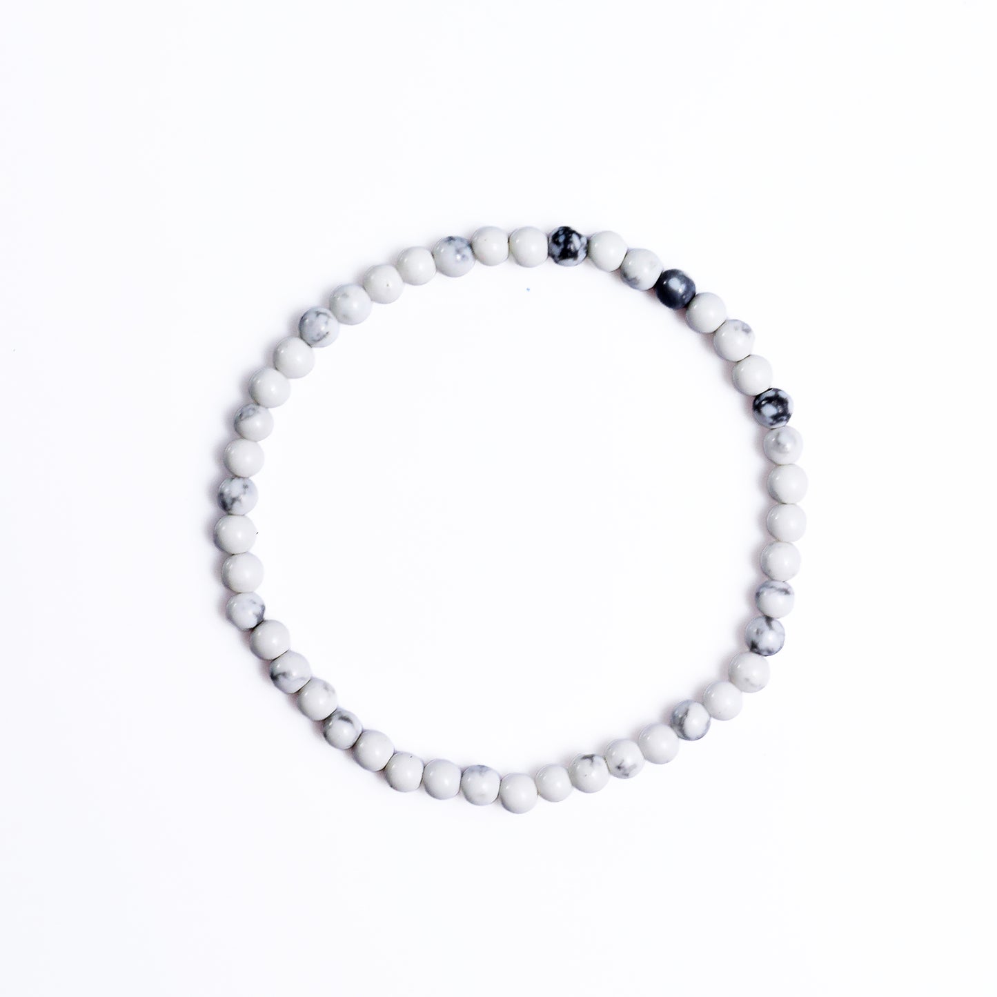 Natural Howlite Beads Bracelet,Healing Energy Bracelet,Handcrafted Gift