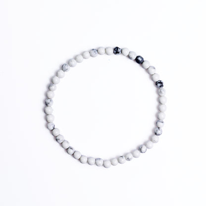 Natural Howlite Beads Bracelet,Healing Energy Bracelet,Handcrafted Gift