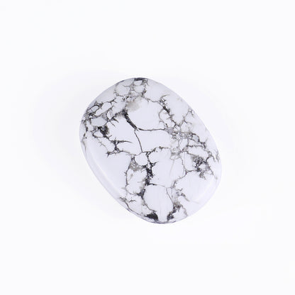 Natural Howlite Hand Carved Crystal Polished Palm Stone
