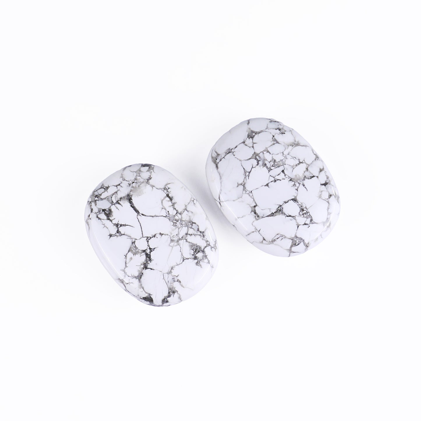 Natural Howlite Hand Carved Crystal Polished Palm Stone