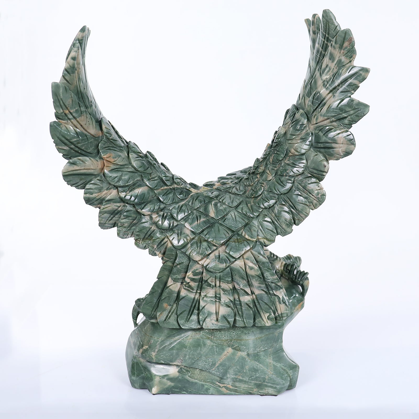 Nicedony 16.5" Nine Dragon Jade Hand Carved Crystal Eagle Sculpture (SKU: 3100166) - Photo 5