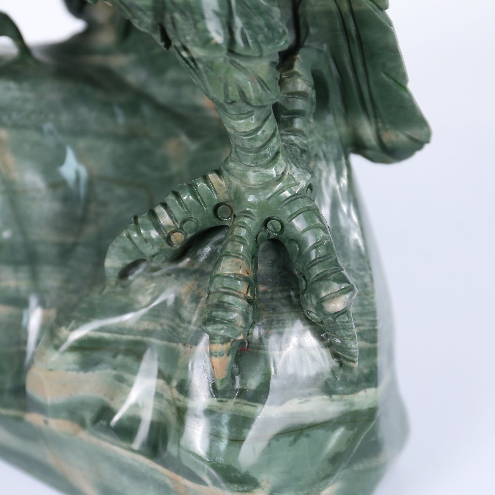 Nicedony 16.5" Nine Dragon Jade Hand Carved Crystal Eagle Sculpture (SKU: 3100166) - Photo 7