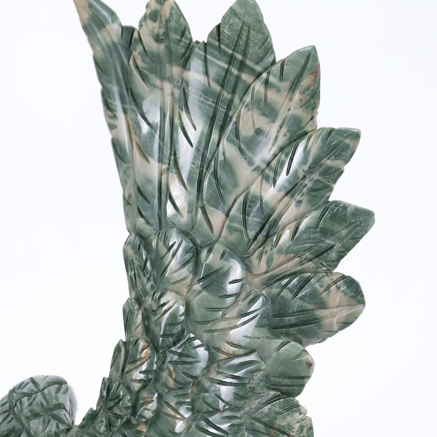 Nicedony 16.5" Nine Dragon Jade Hand Carved Crystal Eagle Sculpture (SKU: 3100166) - Photo 8