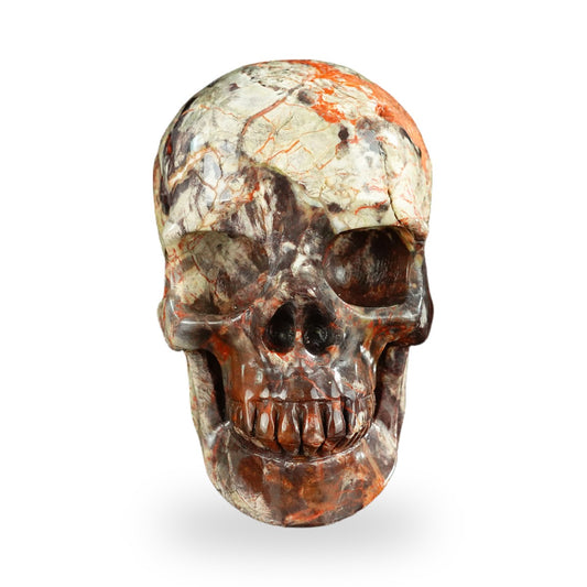 Money agate crystal skull 4.5" SKH45MG01 hand carved gemstone