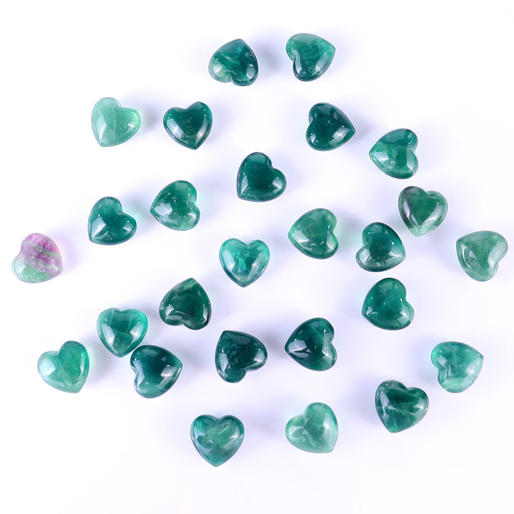 Nicedony 0.8" Fluorite Hand Carved Crystal Heart