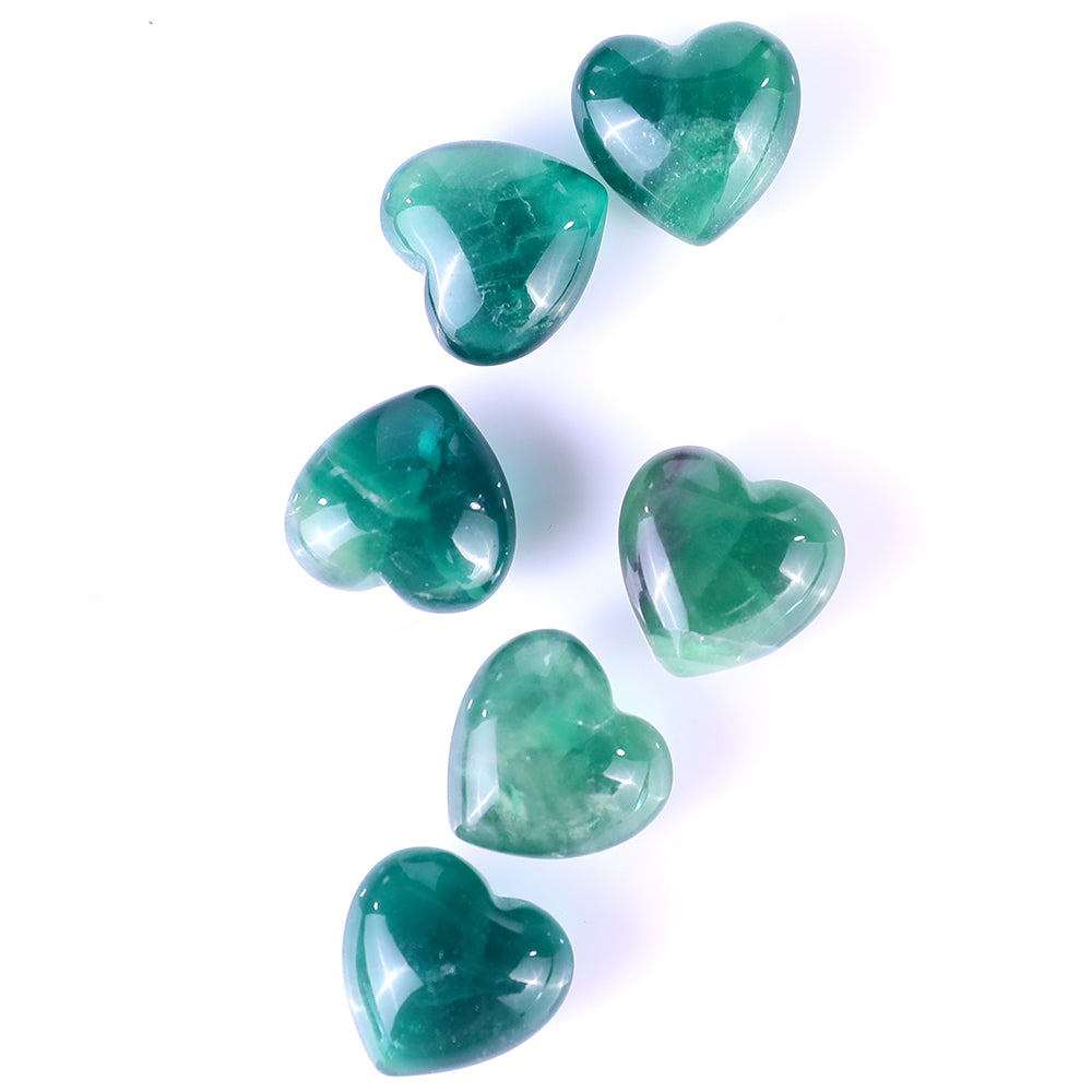 Nicedony 0.8" Fluorite Hand Carved Crystal Heart - View 4
