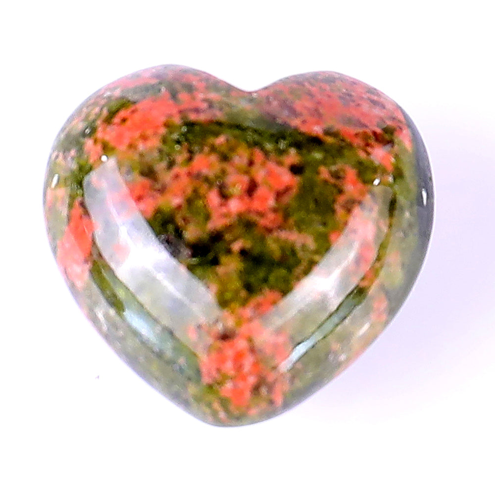 Nicedony 0.8" Pink and Green Unakite Hand Carved Crystal Heart - View 6