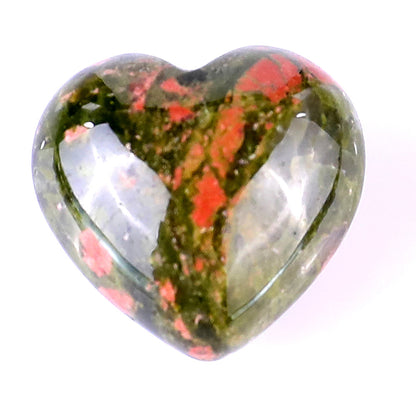 Nicedony 0.8" Pink and Green Unakite Hand Carved Crystal Heart - View 9