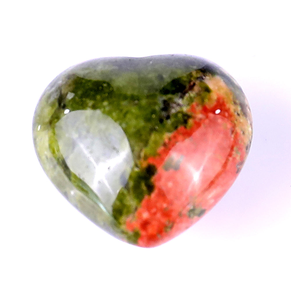 Nicedony 0.8" Pink and Green Unakite Hand Carved Crystal Heart - View 8