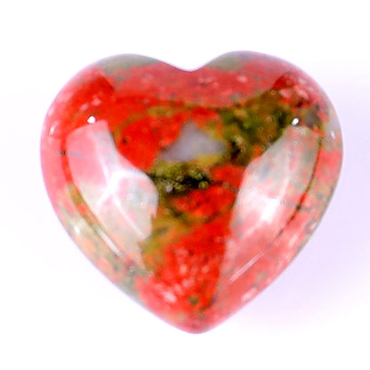 Nicedony 0.8" Pink and Green Unakite Hand Carved Crystal Heart - View 7