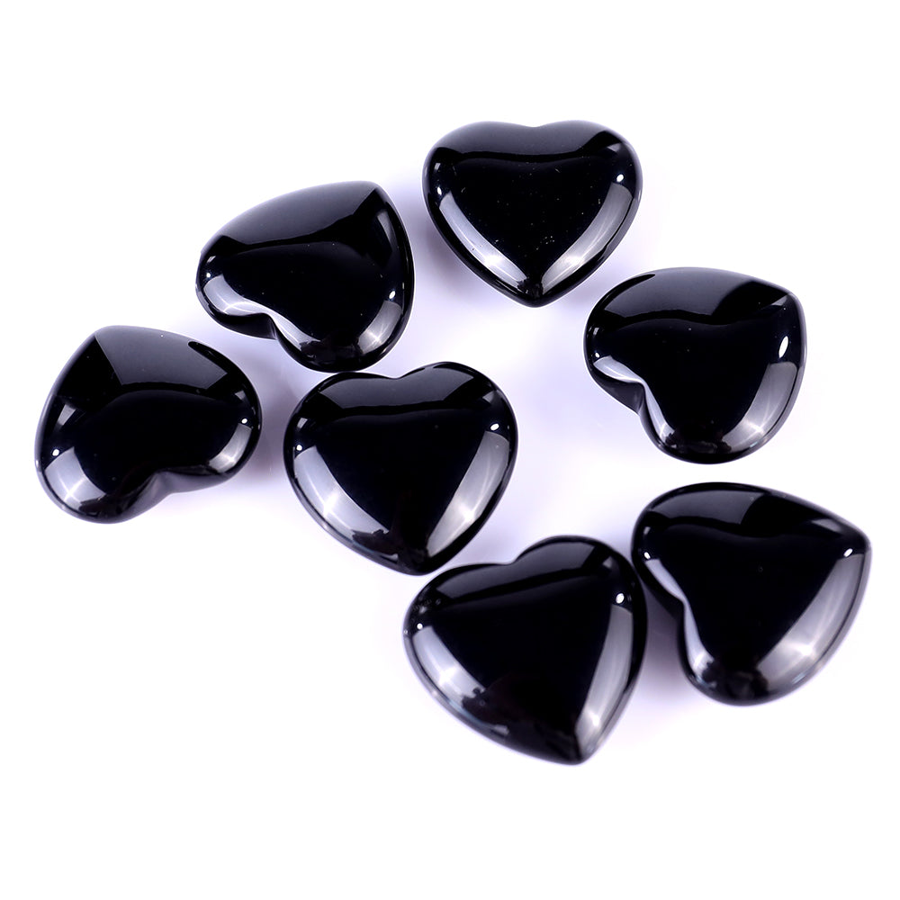 Nicedony 1.2" Black Obsidian Hand Carved Crystal Heart - View 4
