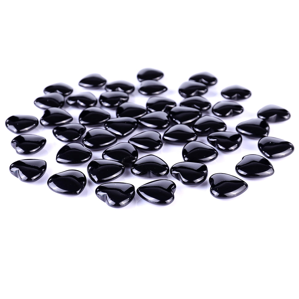 Nicedony 1.2" Black Obsidian Hand Carved Crystal Heart - View 3