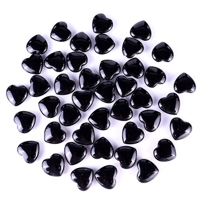 Nicedony 1.2" Black Obsidian Hand Carved Crystal Heart