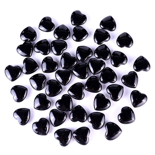 Nicedony 1.2" Black Obsidian Hand Carved Crystal Heart