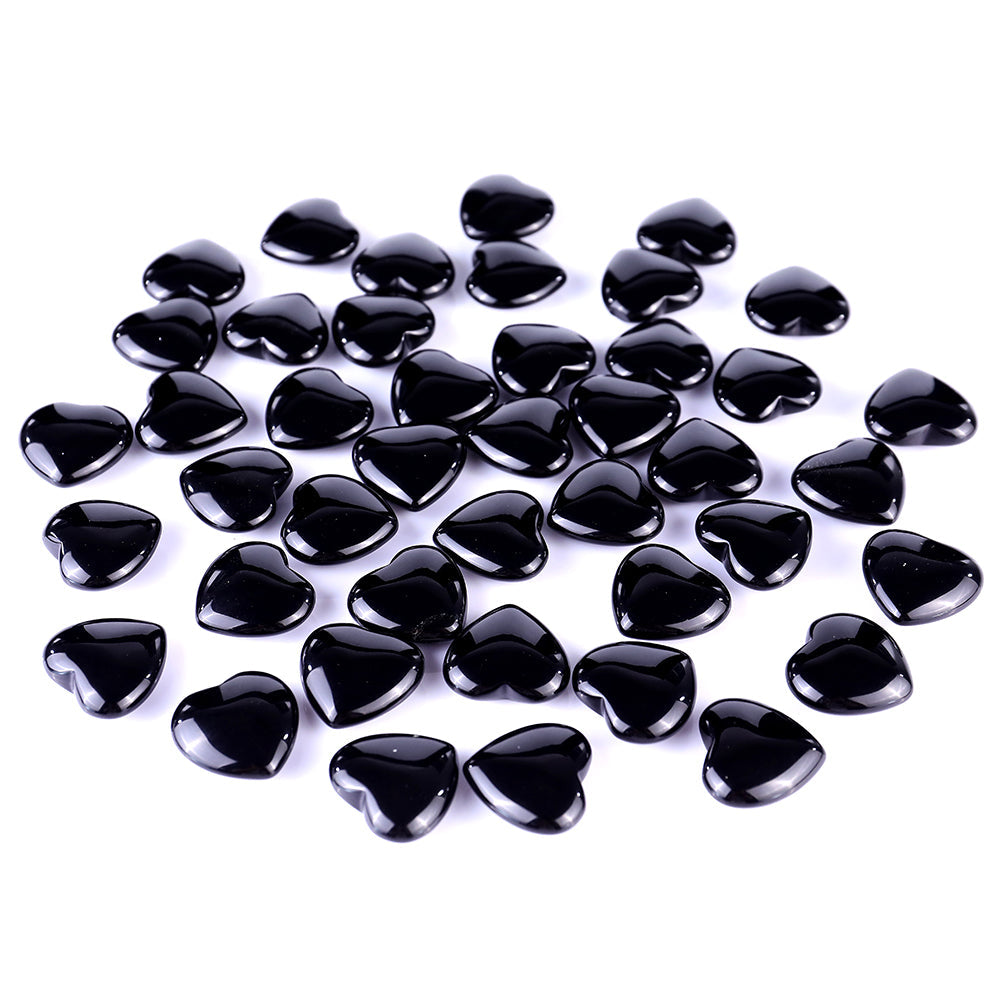 Nicedony 1.2" Black Obsidian Hand Carved Crystal Heart - View 2