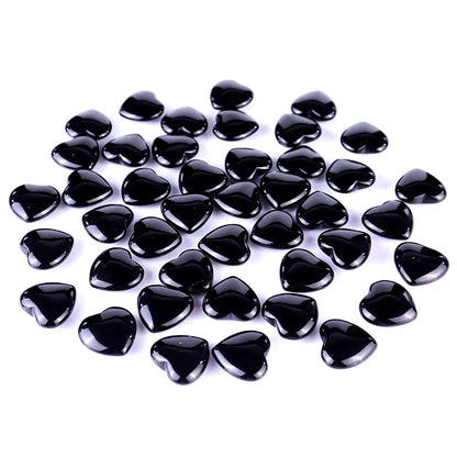 Nicedony 1.2" Black Obsidian Hand Carved Crystal Heart - View 2