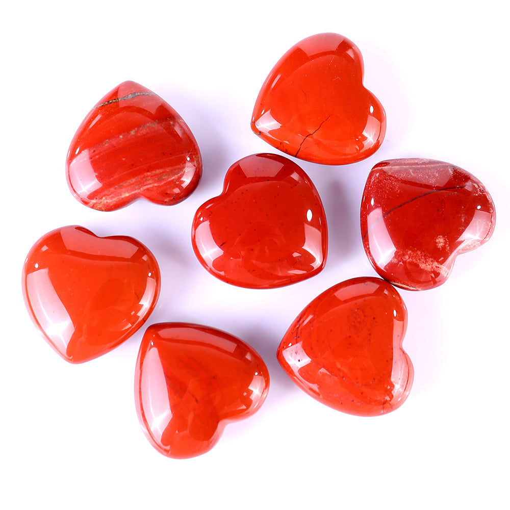 Nicedony 1.2" Red Jasper Hand Carved Crystal Heart - View 10