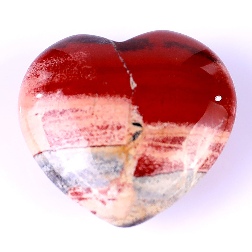 Nicedony 1.2" Red Jasper Hand Carved Crystal Heart - View 4