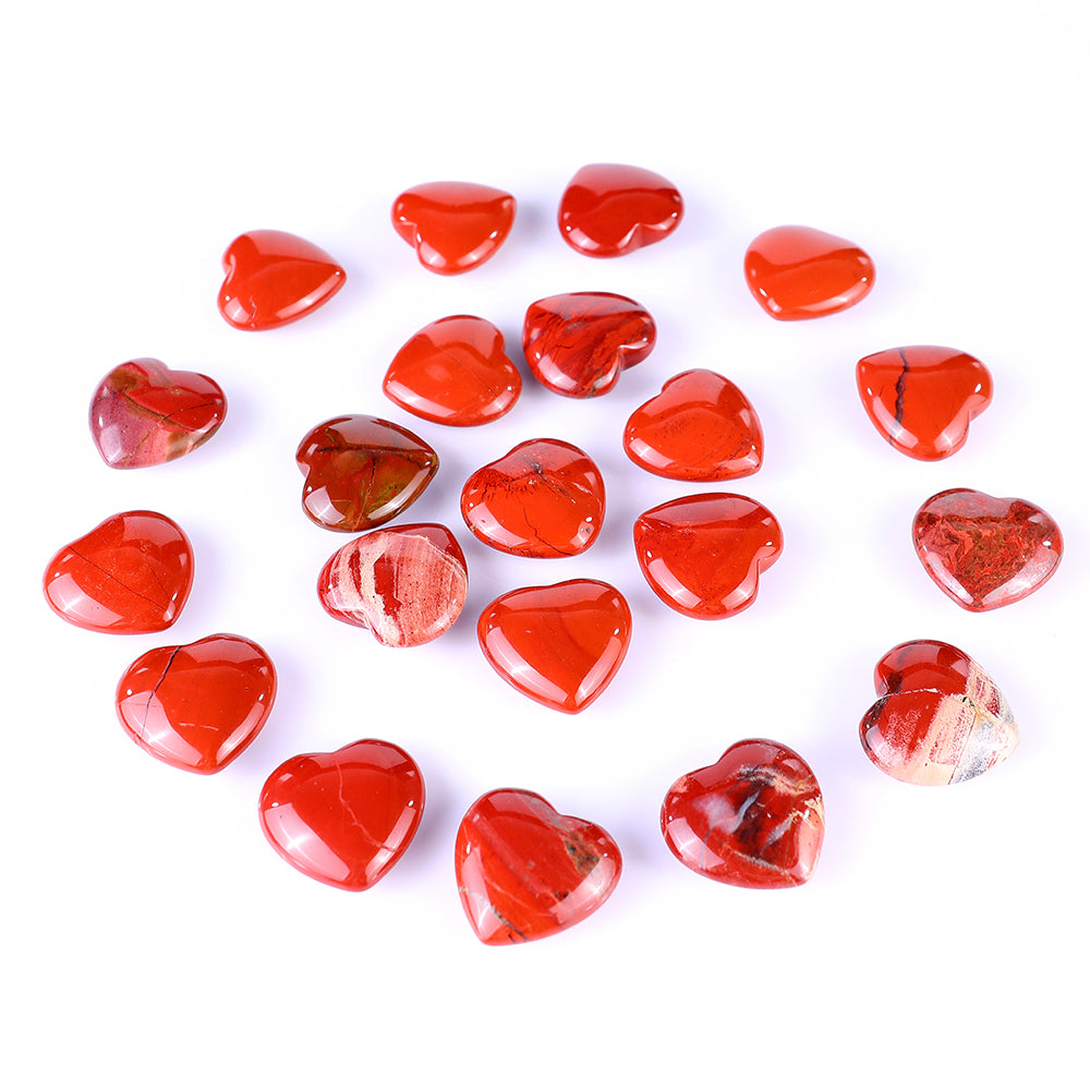 Nicedony 1.2" Red Jasper Hand Carved Crystal Heart - View 2