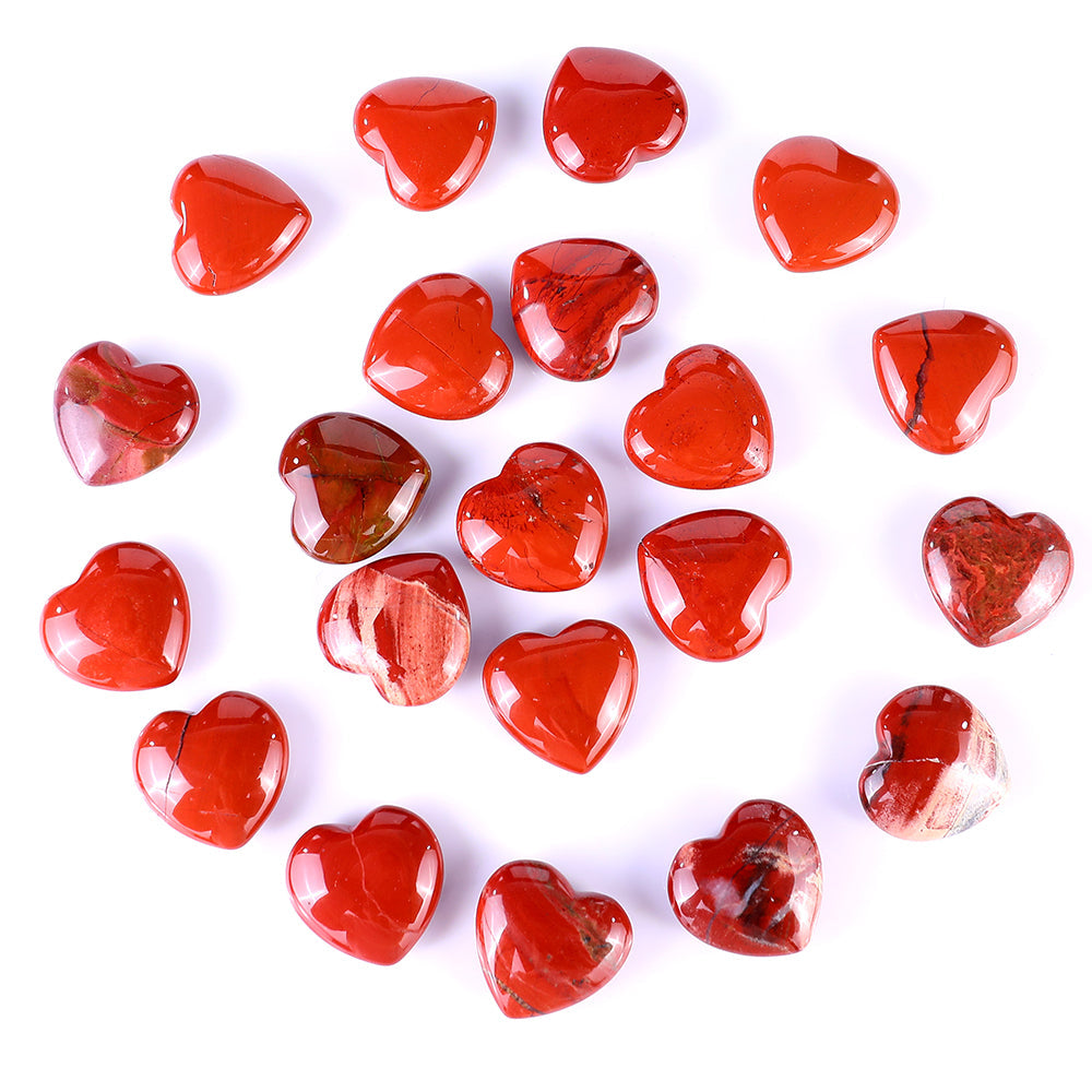 Nicedony 1.2" Red Jasper Hand Carved Crystal Heart