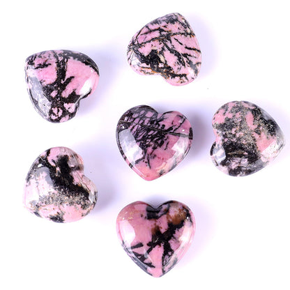 Nicedony 1.2" Rhodonite Hand Carved Crystal Heart - View 4