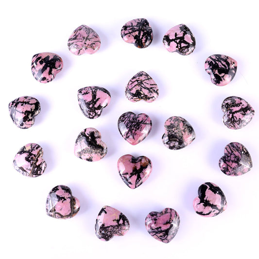 Nicedony 1.2" Rhodonite Hand Carved Crystal Heart