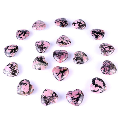 Nicedony 1.2" Rhodonite Hand Carved Crystal Heart - View 2