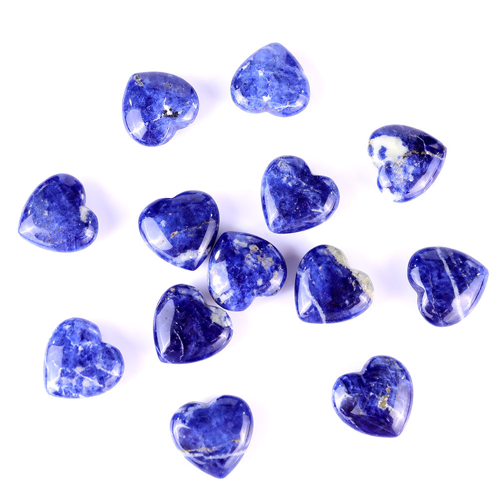 Nicedony 1.2" Sodalite Hand Carved Crystal Heart - View 4
