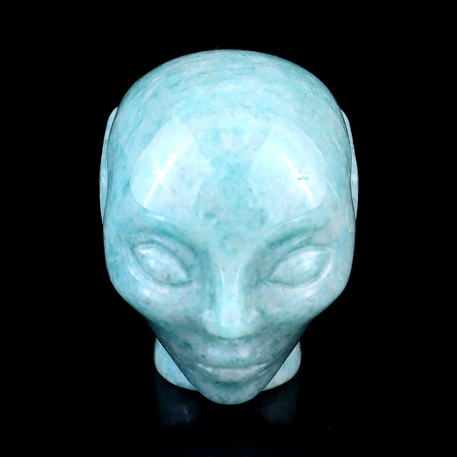Nicedony 1.5" Amazonite Hand Carved Crystal Elf Alien Sculpture - View 2