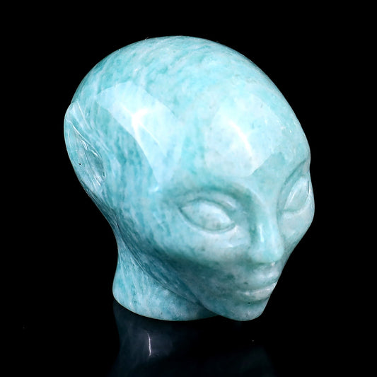 Nicedony 1.5" Amazonite Hand Carved Crystal Elf Alien Sculpture