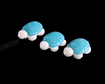 Nicedony 1.5" Amazonite Hand Carved Crystal Mini Turtle Pendant 3pcs - View 2