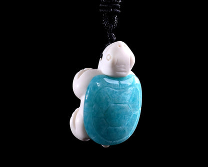 Nicedony 1.5" Amazonite Hand Carved Crystal Mini Turtle Pendant 3pcs - View 7