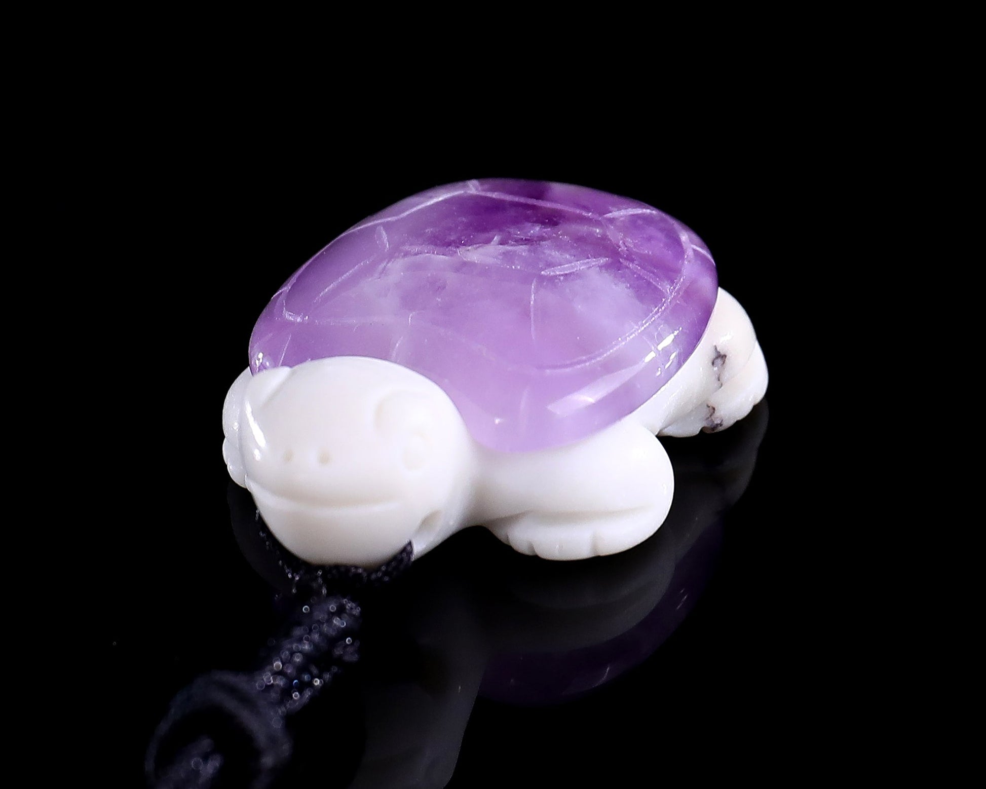 Nicedony 1.5" Amethyst Hand Carved Crystal Mini Turtle Pendant 3pcs - View 4