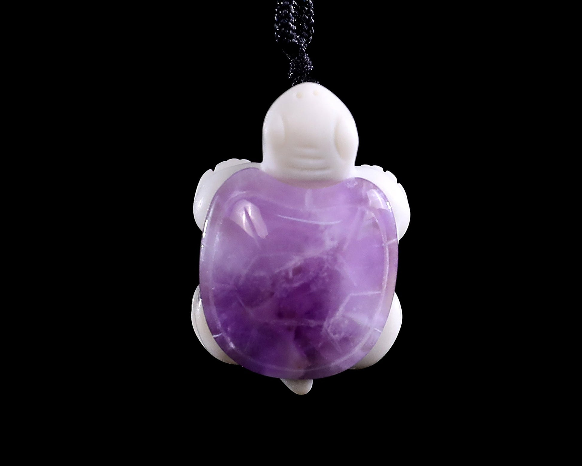 Nicedony 1.5" Amethyst Hand Carved Crystal Mini Turtle Pendant 3pcs - View 5