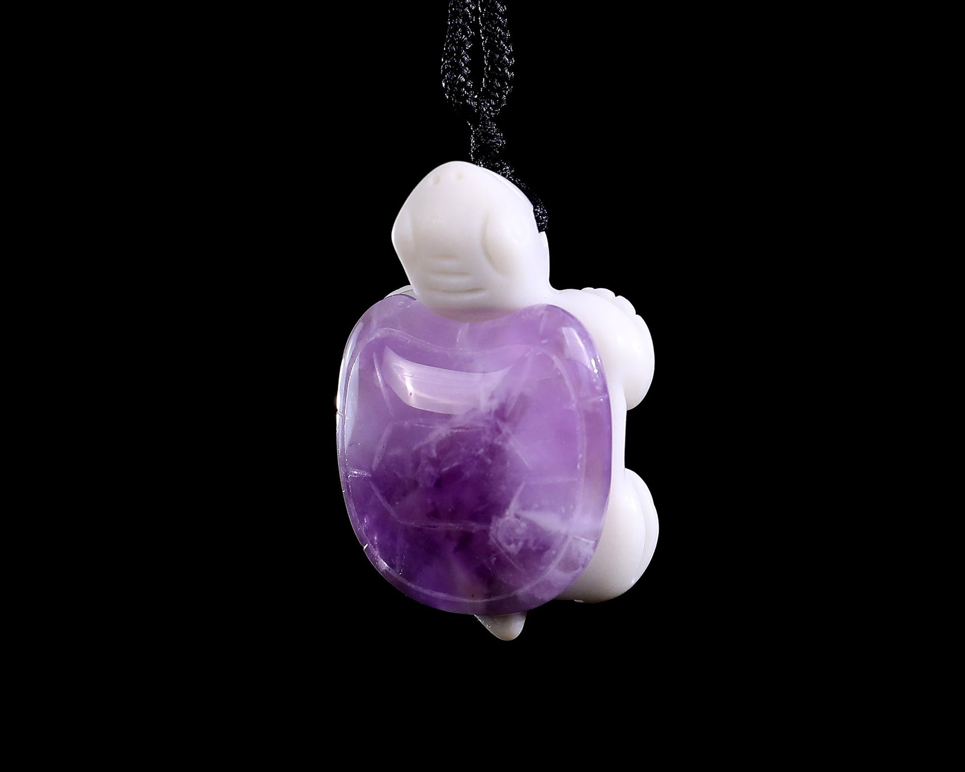 Nicedony 1.5" Amethyst Hand Carved Crystal Mini Turtle Pendant 3pcs - View 6