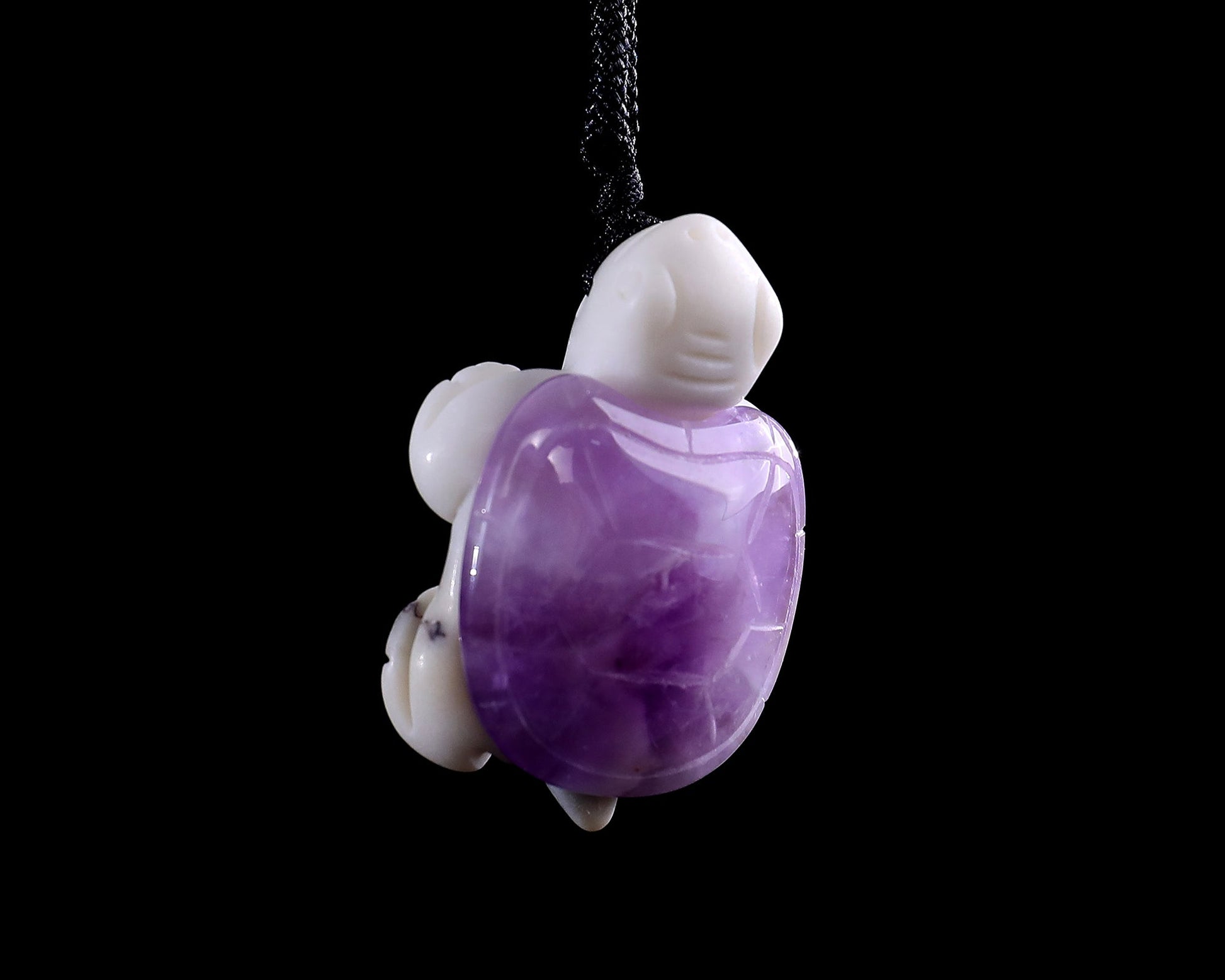 Nicedony 1.5" Amethyst Hand Carved Crystal Mini Turtle Pendant 3pcs - View 7