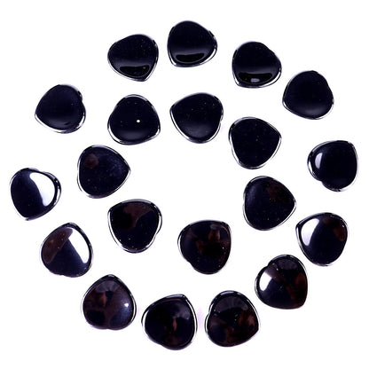 Nicedony 1.5" Black Obsidian Hand Carved Crystal Worry Stone,Massage Tool