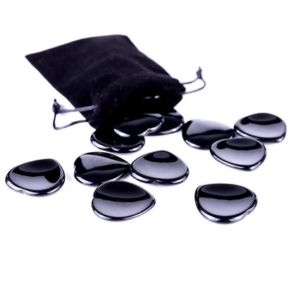Nicedony 1.5" Black Obsidian Hand Carved Crystal Worry Stone,Massage Tool - View 6