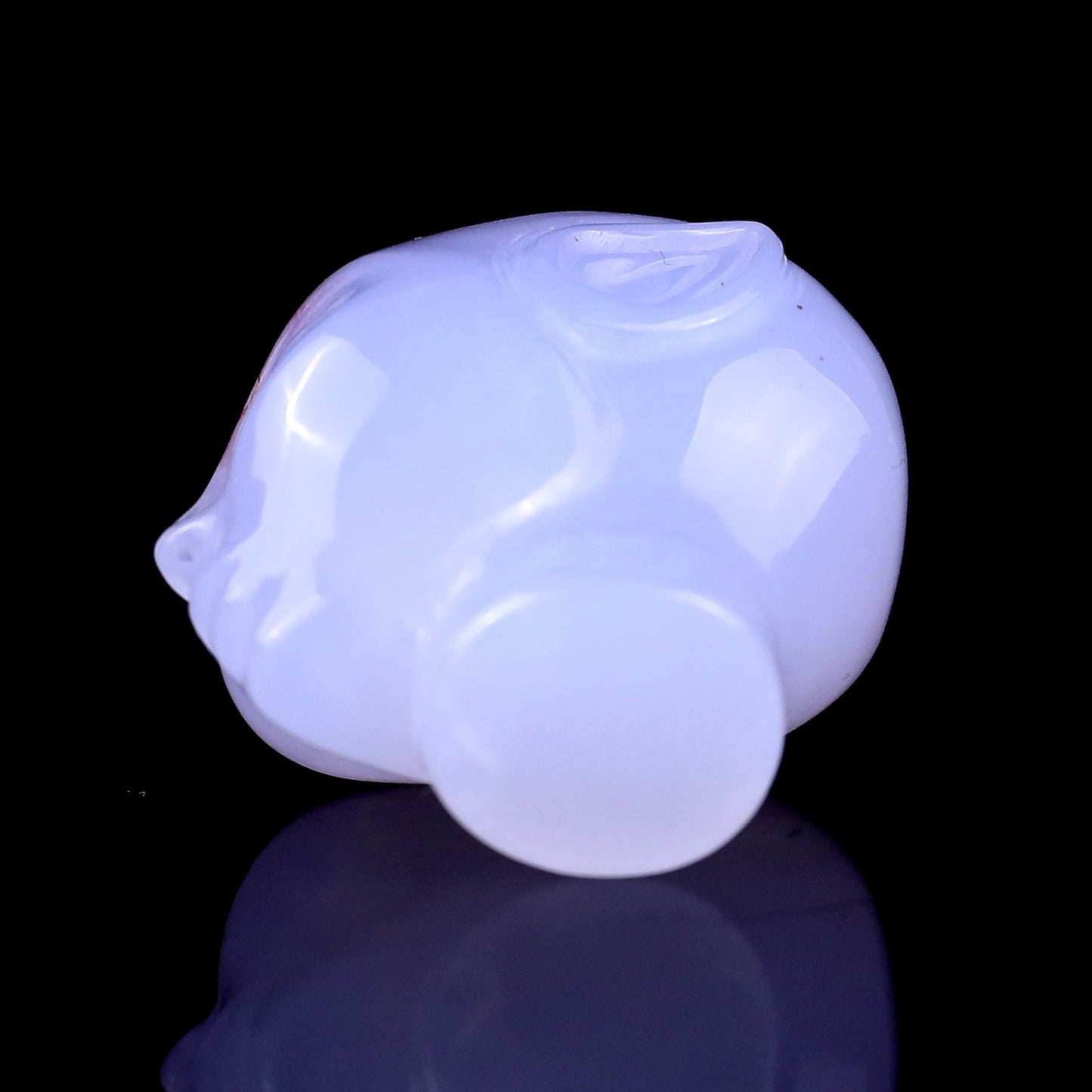 Nicedony 1.5" Blue Chalcedony Hand Carved Crystal Elf Alien Sculpture - View 6
