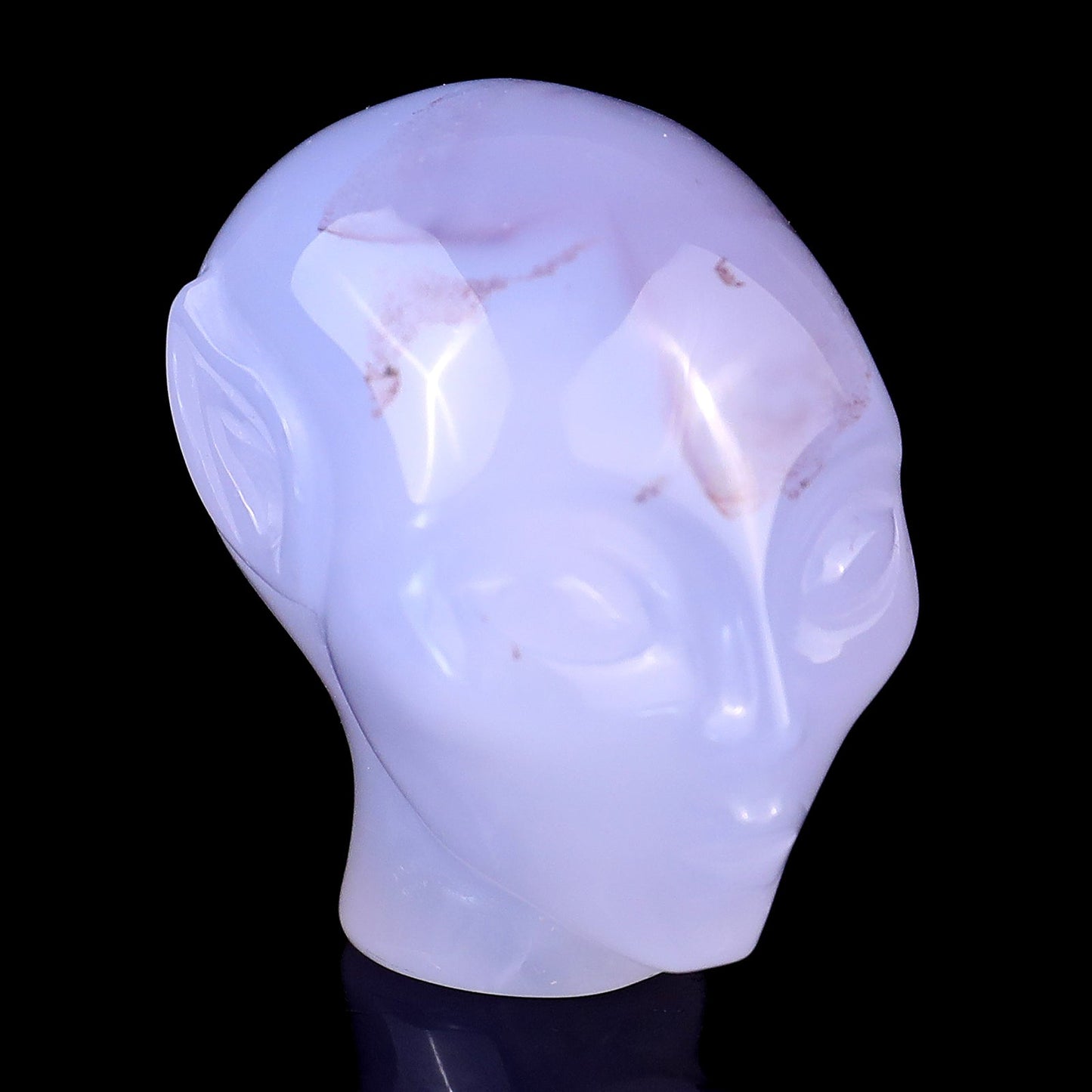 Nicedony 1.5" Blue Chalcedony Hand Carved Crystal Elf Alien Sculpture