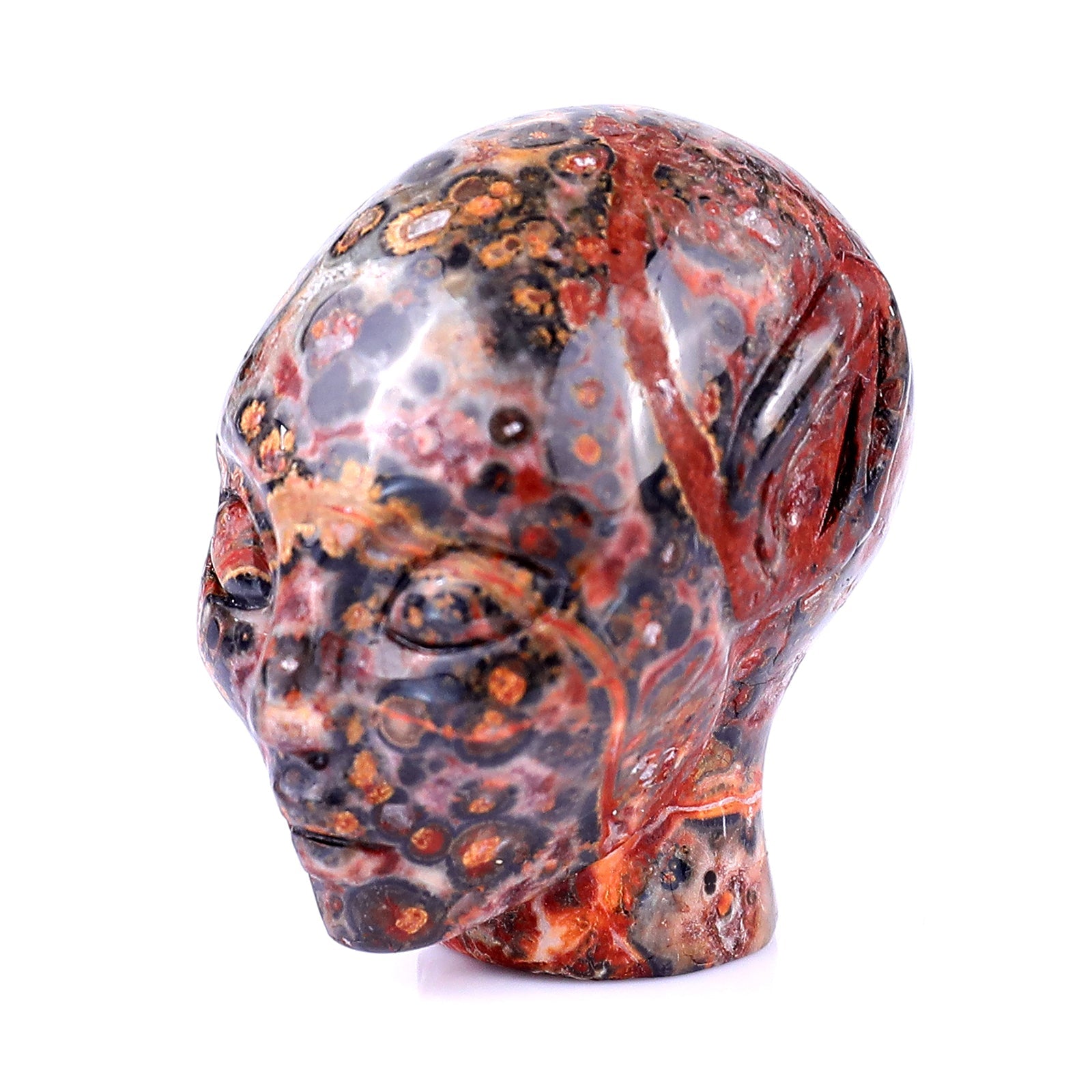 Nicedony 1.5" Leopard Skin Jasper Hand Carved Crystal Elf Alien Sculpture - View 7