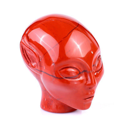 Nicedony 1.5" Red Jasper Hand Carved Crystal Elf Alien Sculpture - View 9