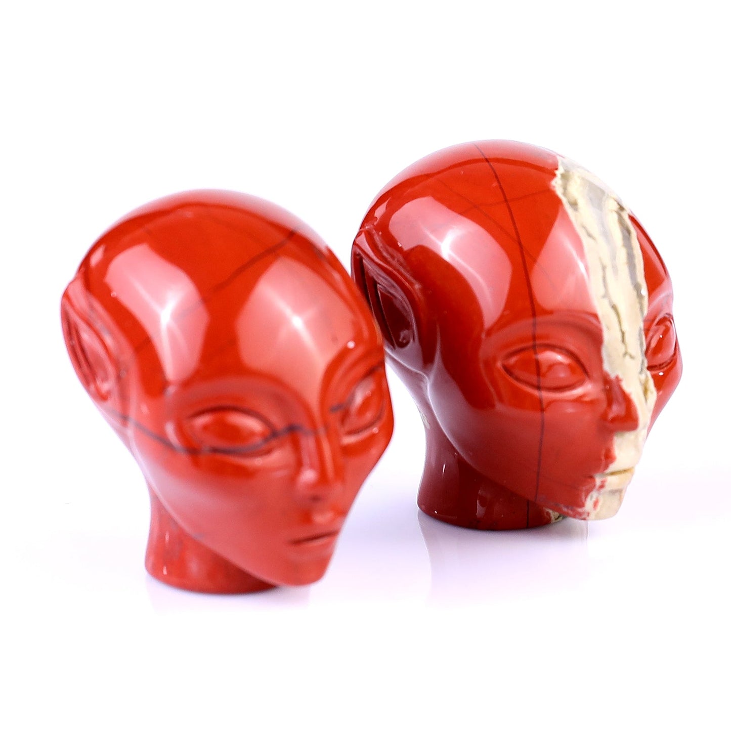 Nicedony 1.5" Red Jasper Hand Carved Crystal Elf Alien Sculpture - View 5