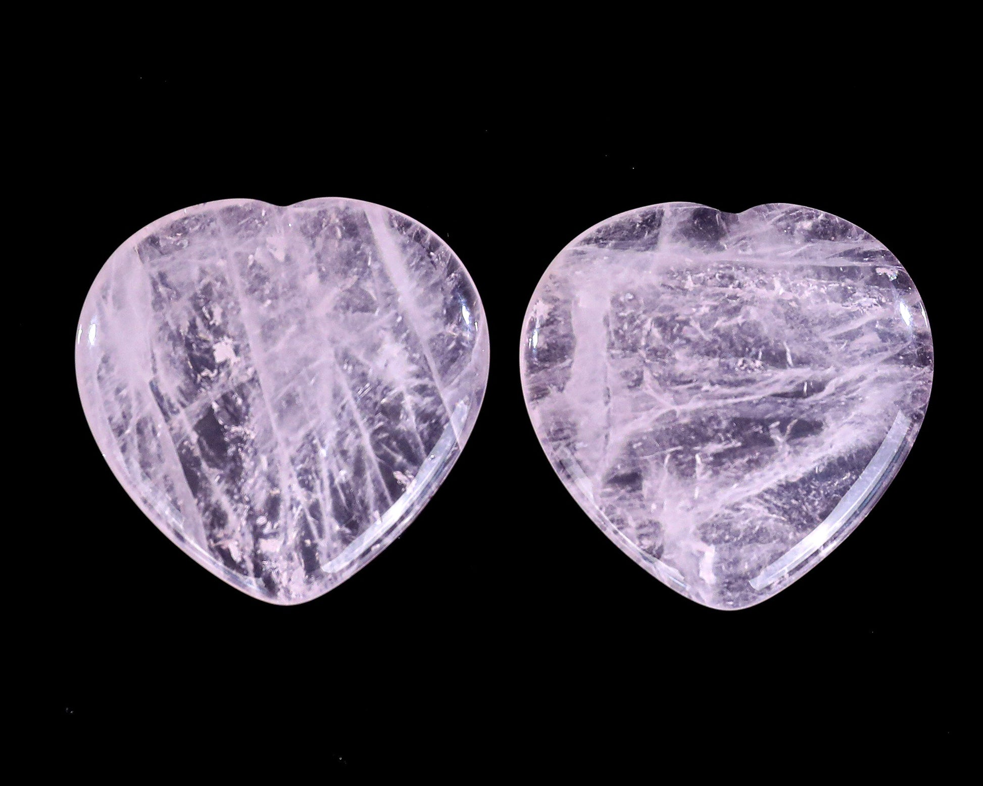Nicedony 1.5" Rose Quartz Hand Carved Crystal Heart Shape Worry Stone,Massage Tool